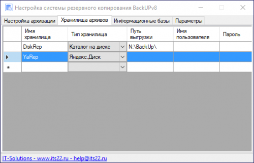 Хранилища BackUPv8